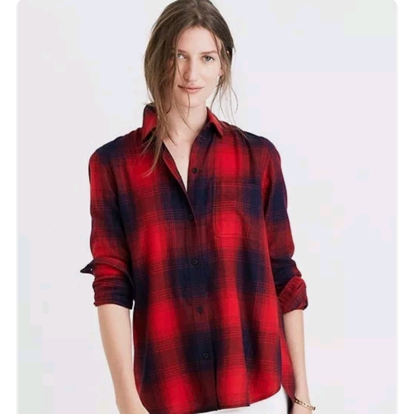 Madewell Tops - Madewell Classic Ex-Boyfriend Shirt In Wilder Plaid